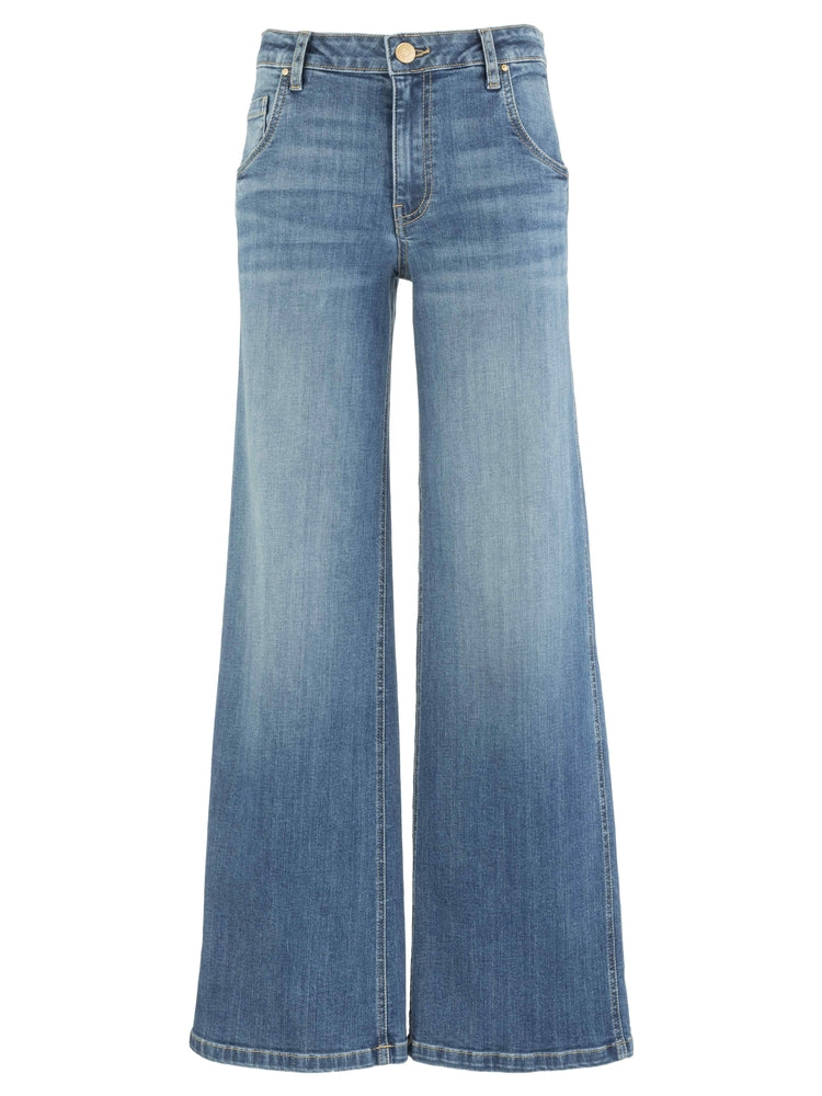 KUT High-Rise Wide-Leg Jeans: Incandescent Dip Scoop