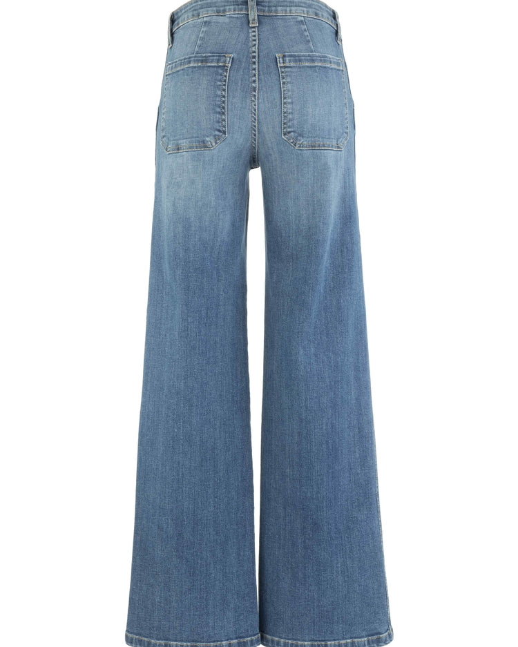 KUT High-Rise Wide-Leg Jeans: Incandescent Dip Scoop