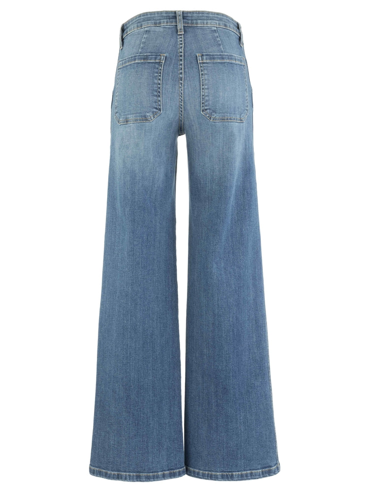 KUT High-Rise Wide-Leg Jeans: Incandescent Dip Scoop