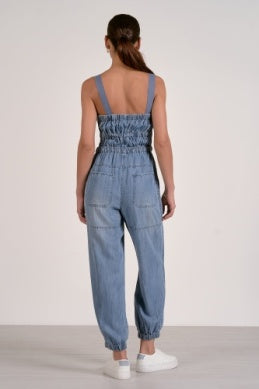 Elan Chambray Drawstring Jumpsuit