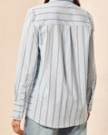 Blue Fog Striped Cotton-Stretch Button-Down Shirt