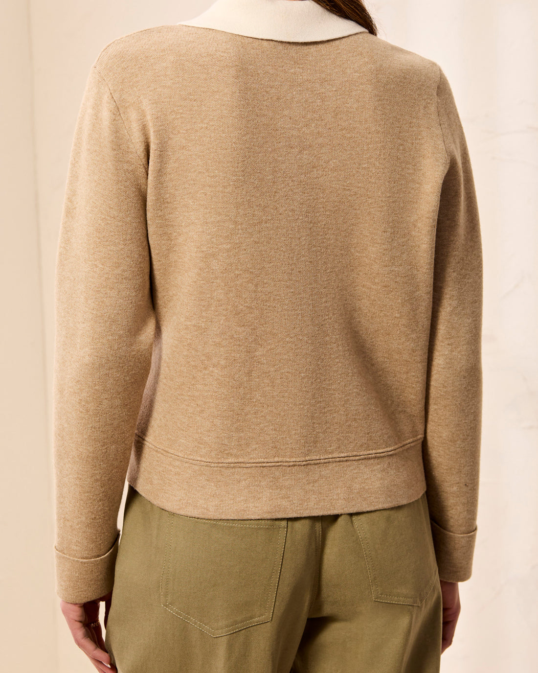 Contrast Collar Knit Cardigan
