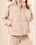 SandDune Quilted Puffer Vest with Removable Hood
