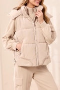 SandDune Quilted Puffer Vest with Removable Hood