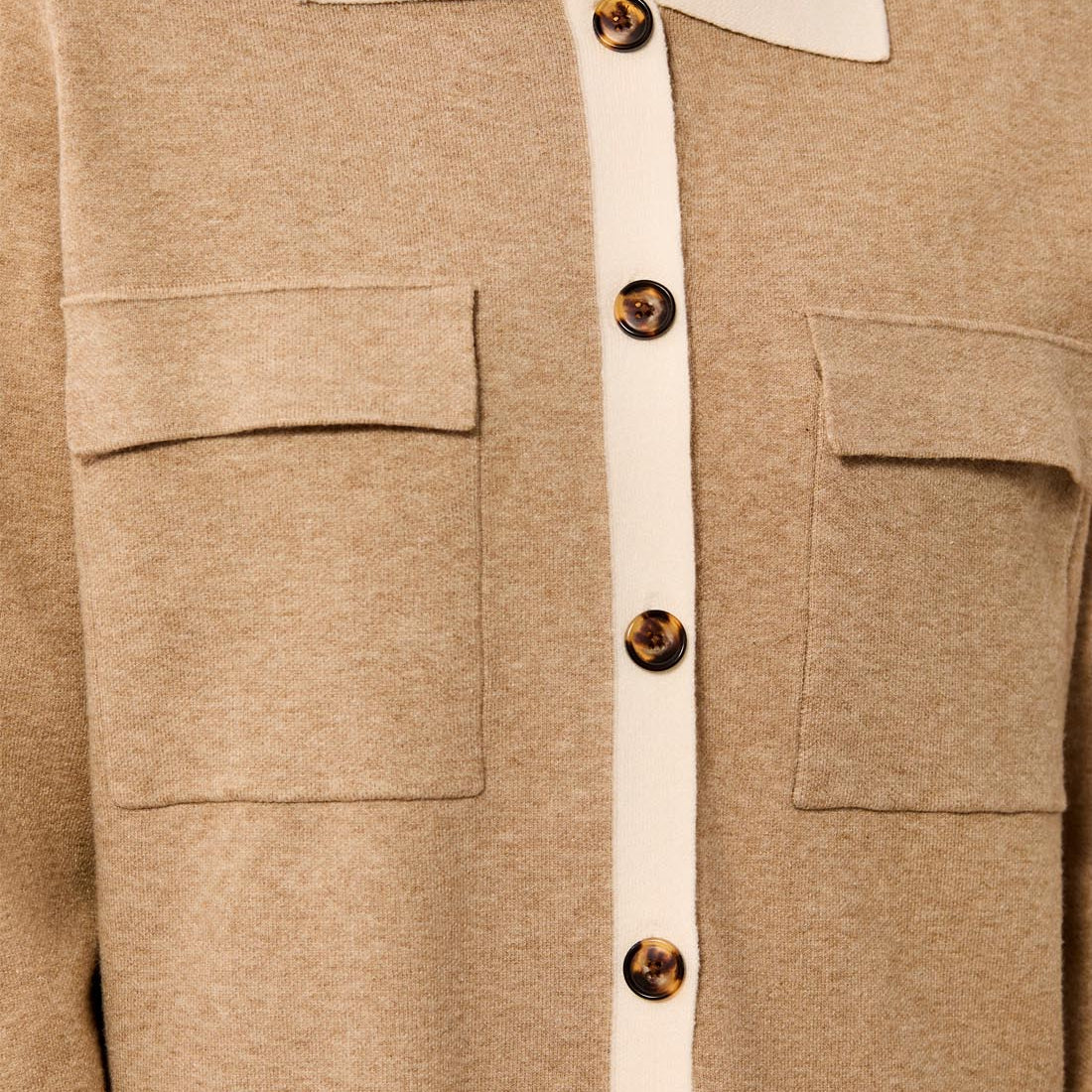 Contrast Collar Knit Cardigan
