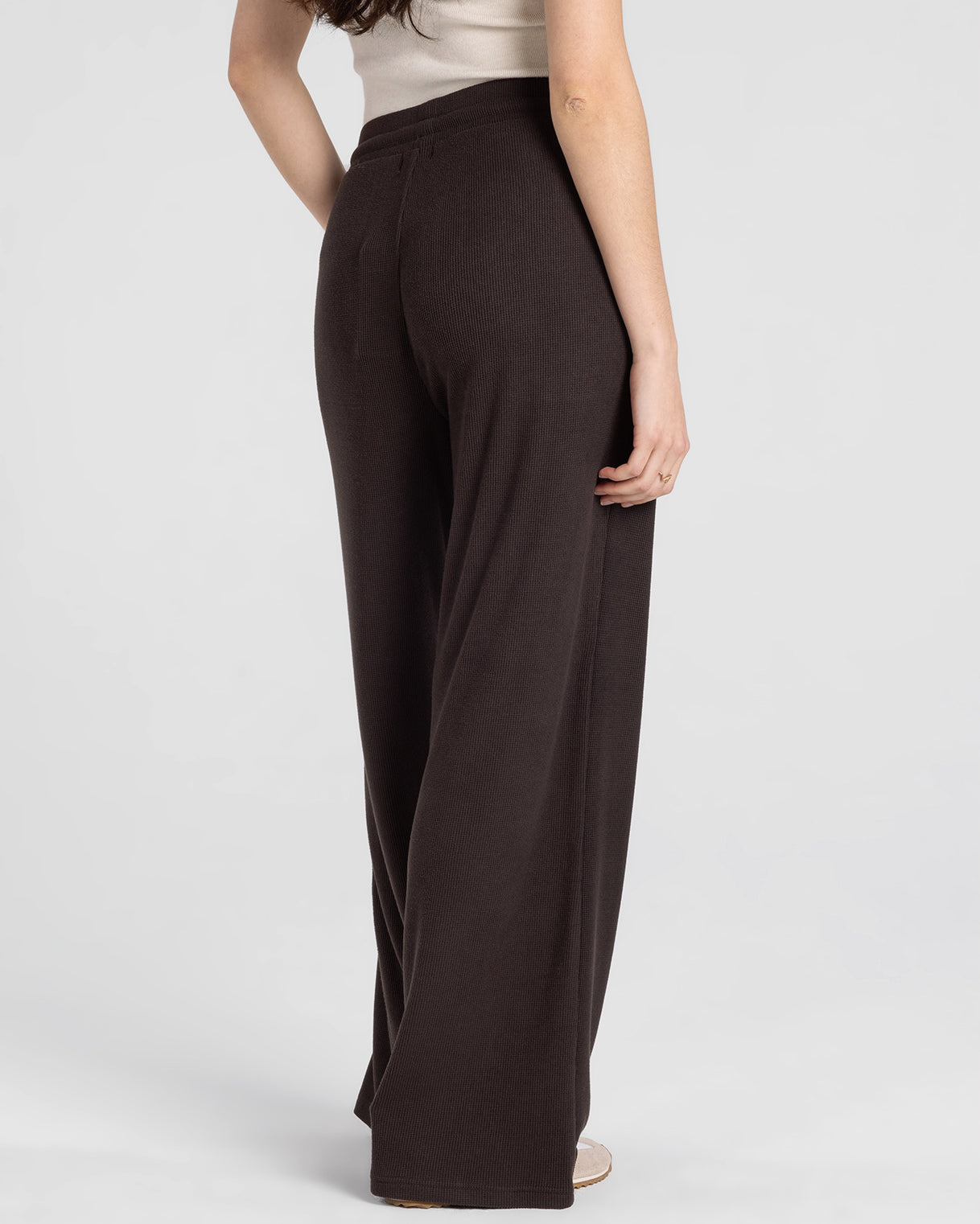 Thread and Supply Jia Waffle Knit Wide Leg Pants – Espresso