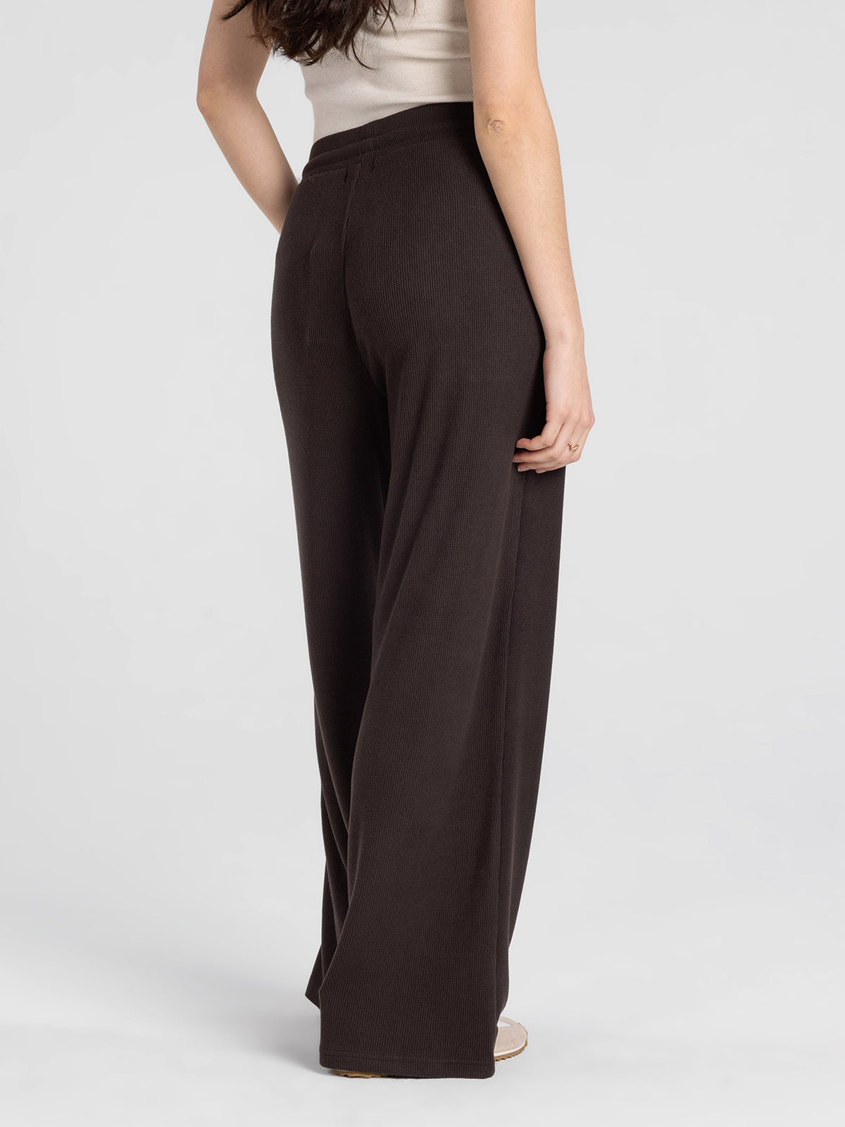 Thread and Supply Jia Waffle Knit Wide Leg Pants – Espresso