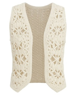 Briza Vintage Cream Crotchet Vest
