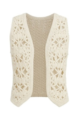 Briza Vintage Cream Crotchet Vest