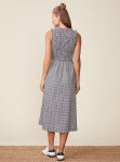 SMOCKED TOP GINGHAM MIDI WITH TIE