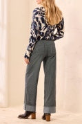 Sapphire Wide-Cuff Stretch Ankle Pant