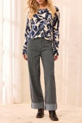 Sapphire Wide-Cuff Stretch Ankle Pant
