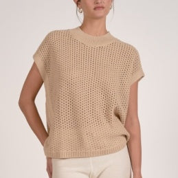 Elan Open Knit Short Sleeve Sweater