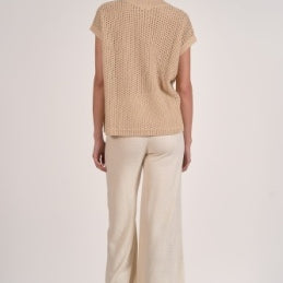 Elan Open Knit Short Sleeve Sweater