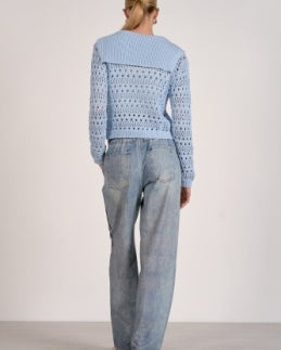 Elan Open Knit Tie-Front Cardigan