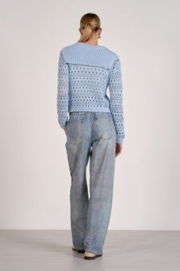 Elan Open Knit Tie-Front Cardigan