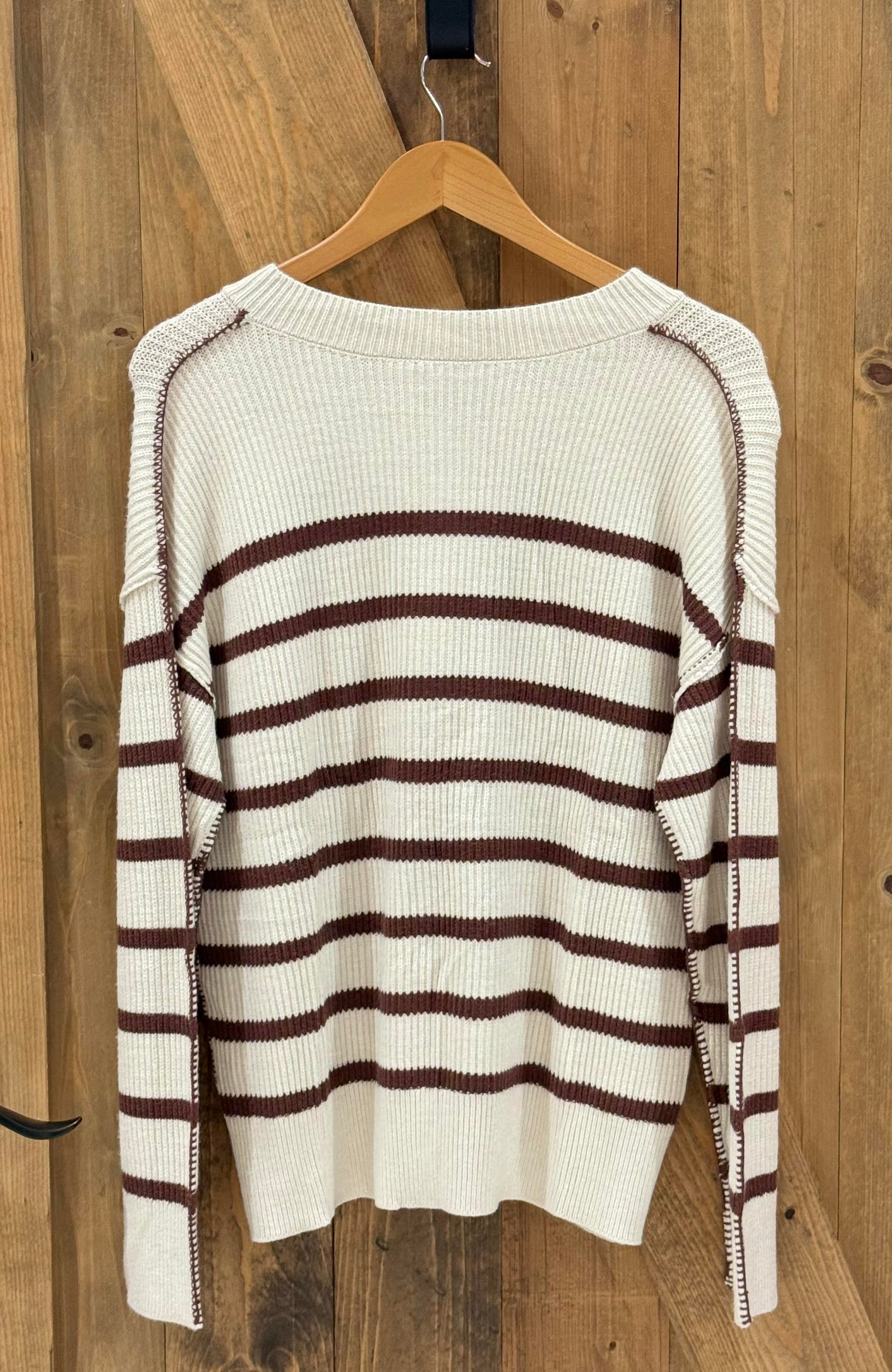 Ldc Hazel Henley Stripe Sweater