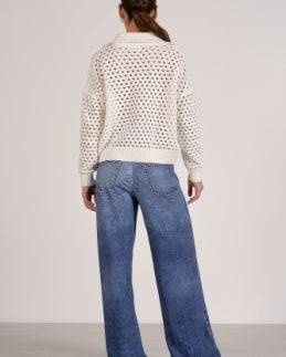Elan Open-Knit Half-Zip Sweater