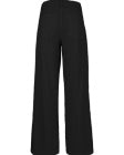 Meg High-Rise Linen-Blend Wide Leg Pants – Black