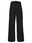 Meg High-Rise Linen-Blend Wide Leg Pants – Black