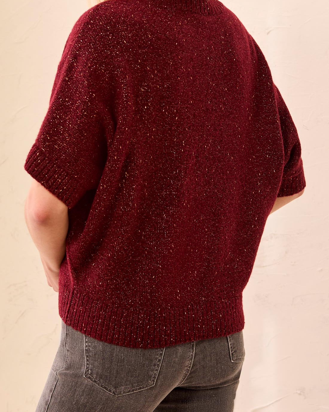 Tribal Lofty Extended Sleeve Sweater - Cherry Lacquer