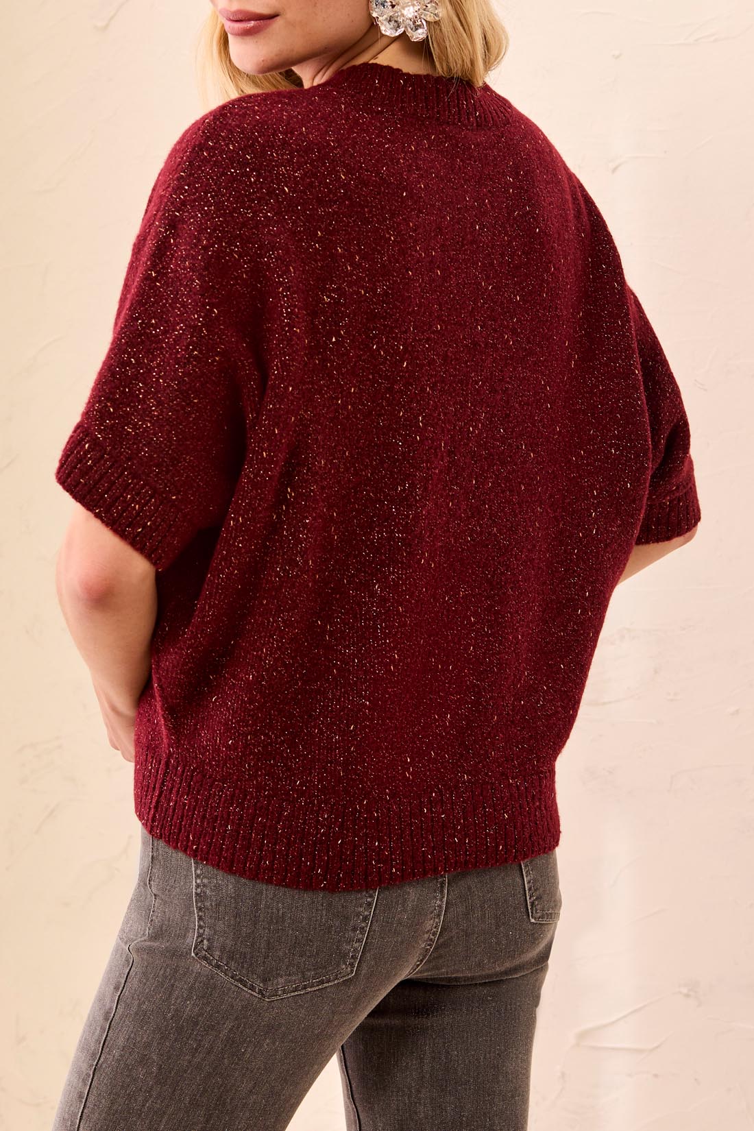 Lofty Extended Sleeve Sweater - Cherry Lacquer