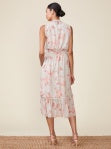 Rose Floral Ruffle Midi Dress