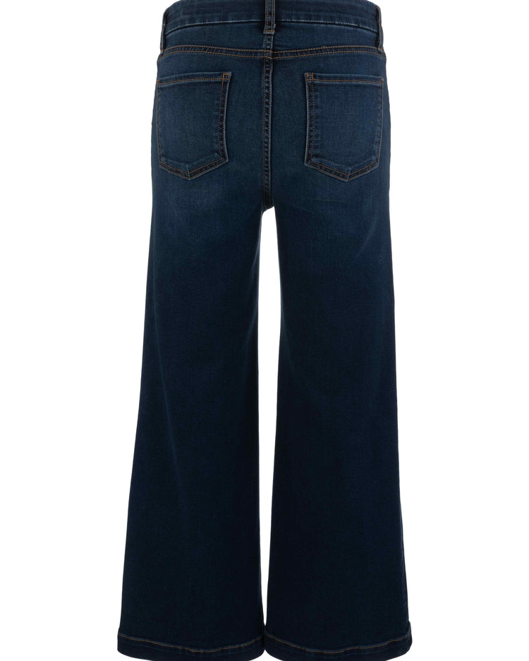 Meg High Rise Wide Leg Jeans with Patch Pockets – Dark Wash