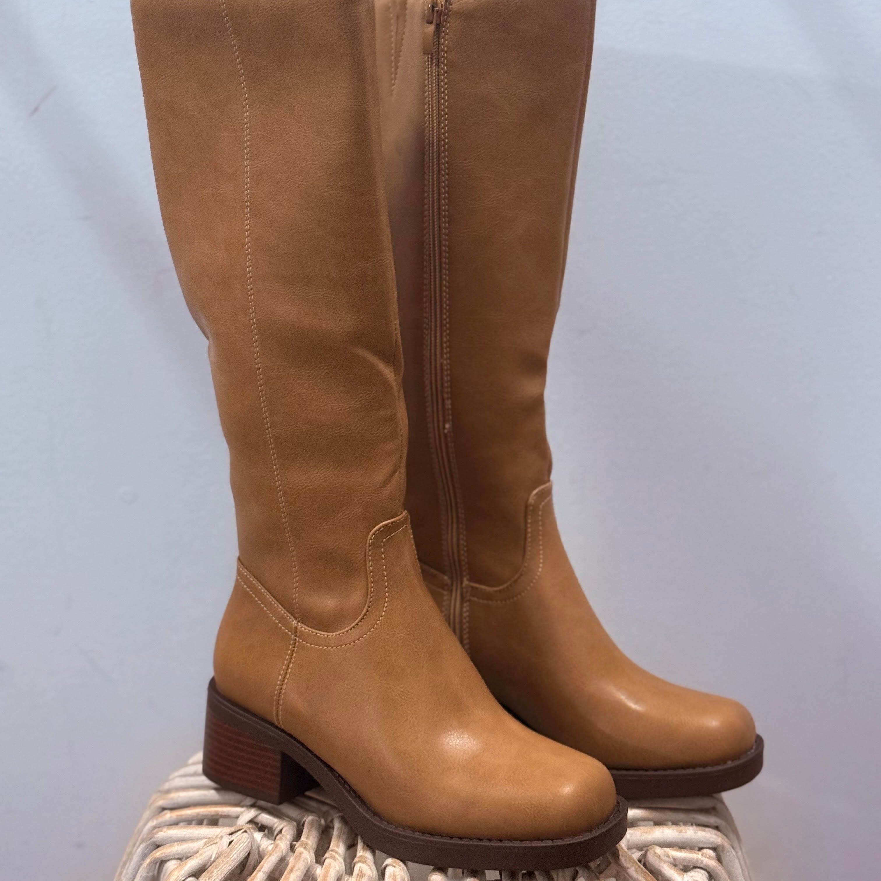 tan knee high boots