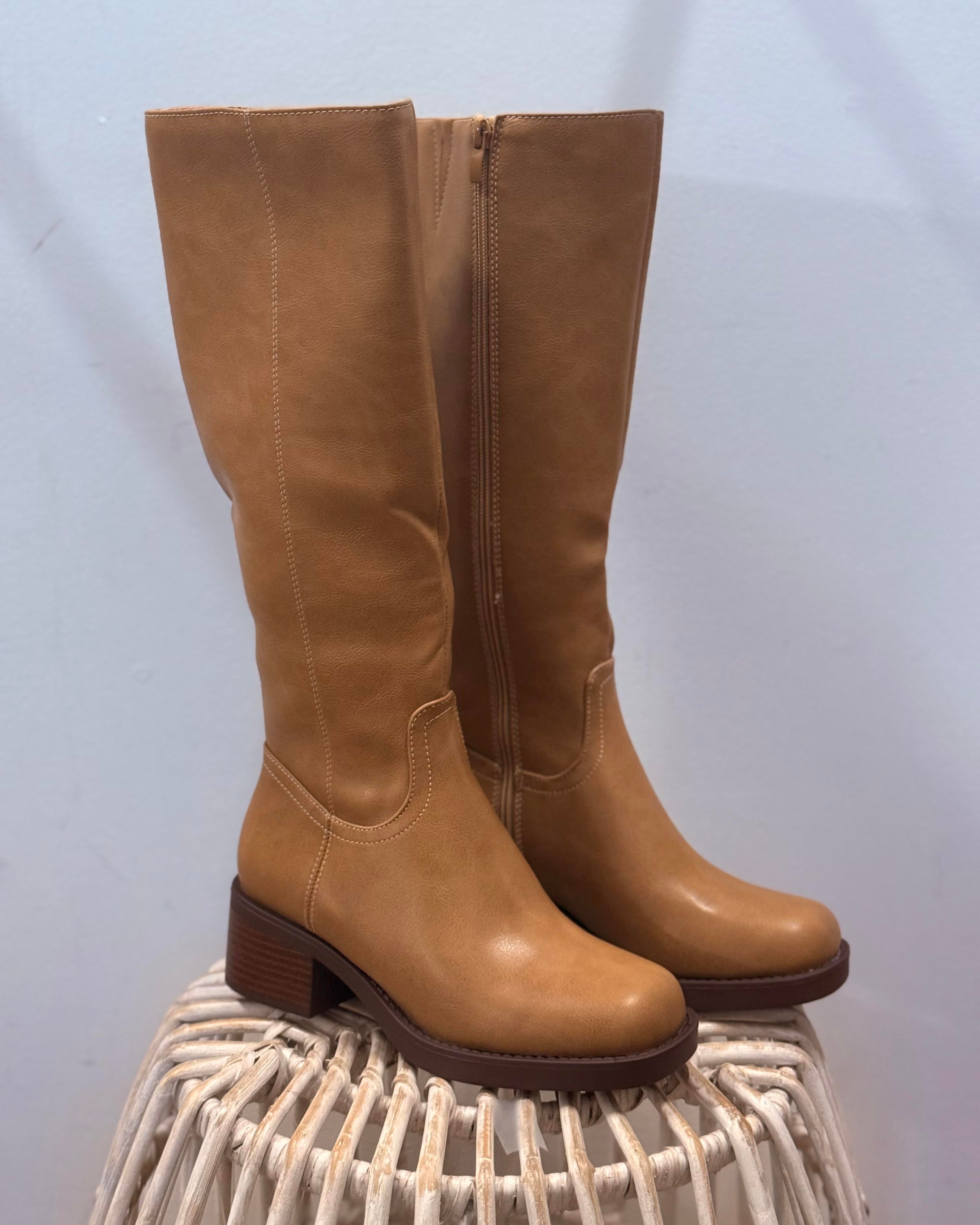 tan knee high boots