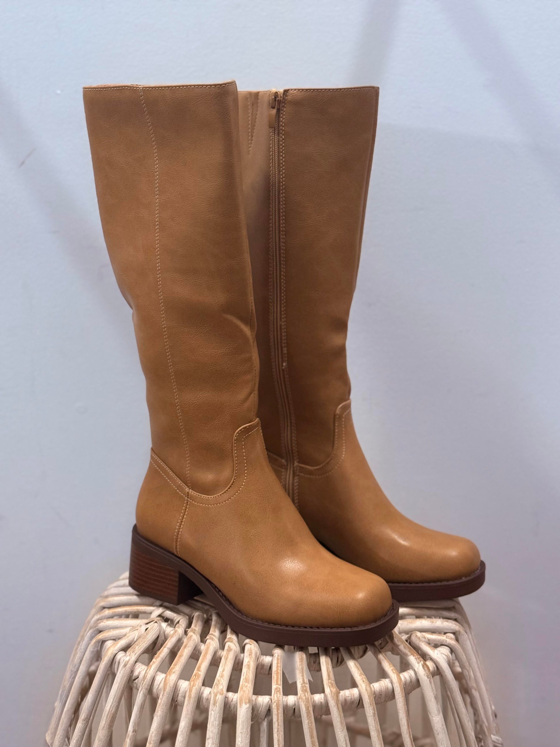 tan knee high boots