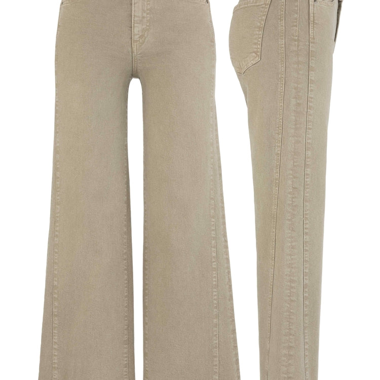 Kut Meg High-Rise Wide-Leg Side Panel Jeans – Milk Tea