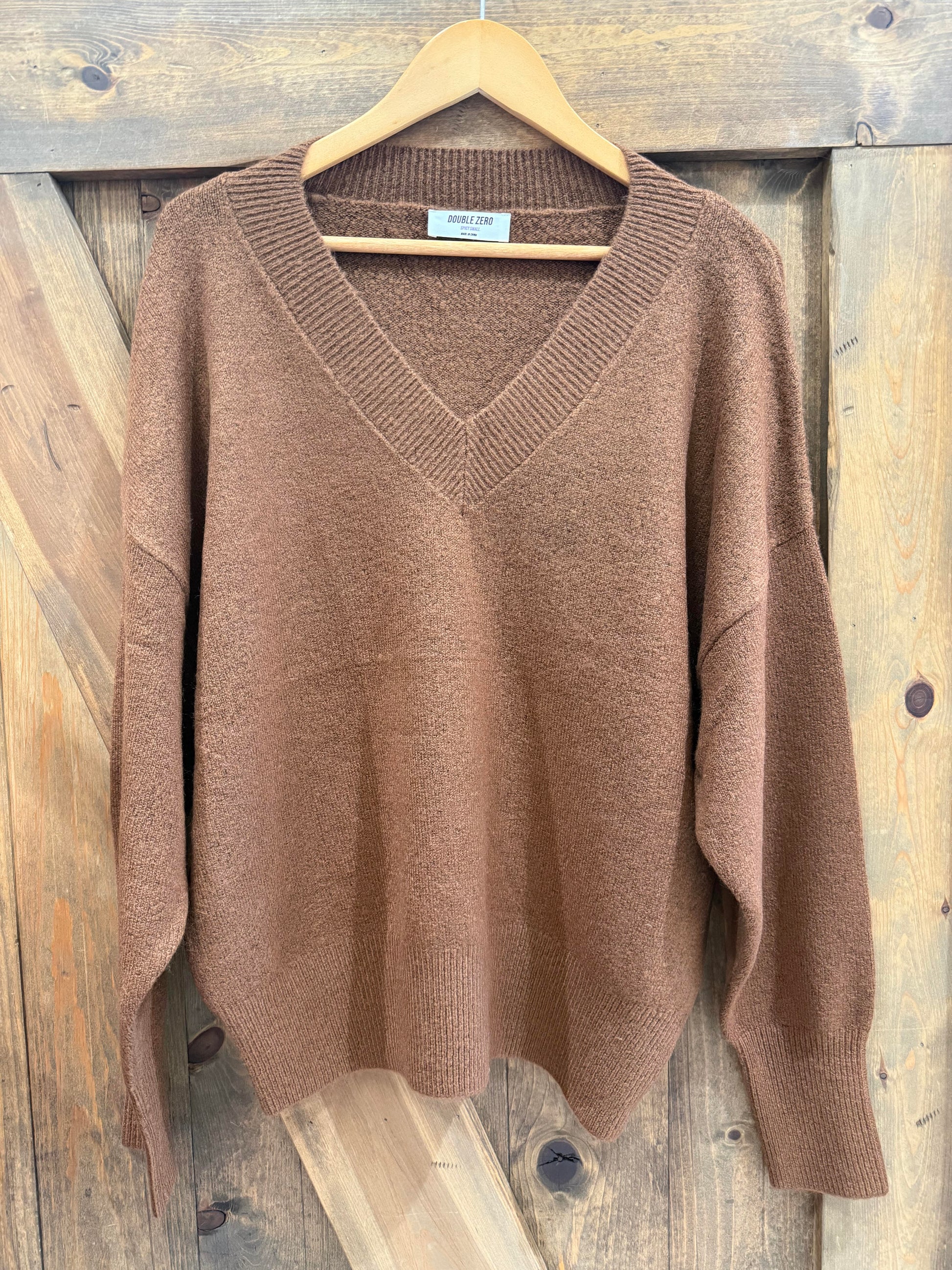 Relaxed Fit V-Neck Sweater